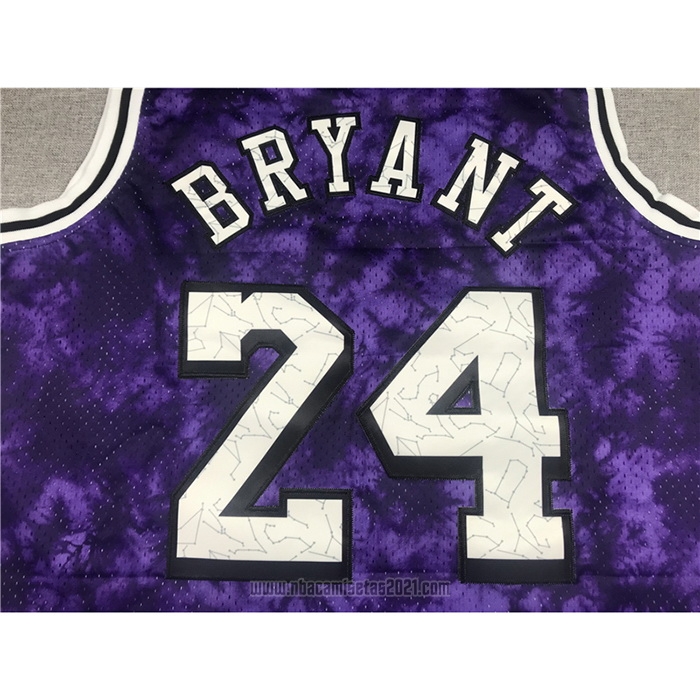 Camiseta Los Angeles Laker Kobe Bryant #24 Galaxy Violeta